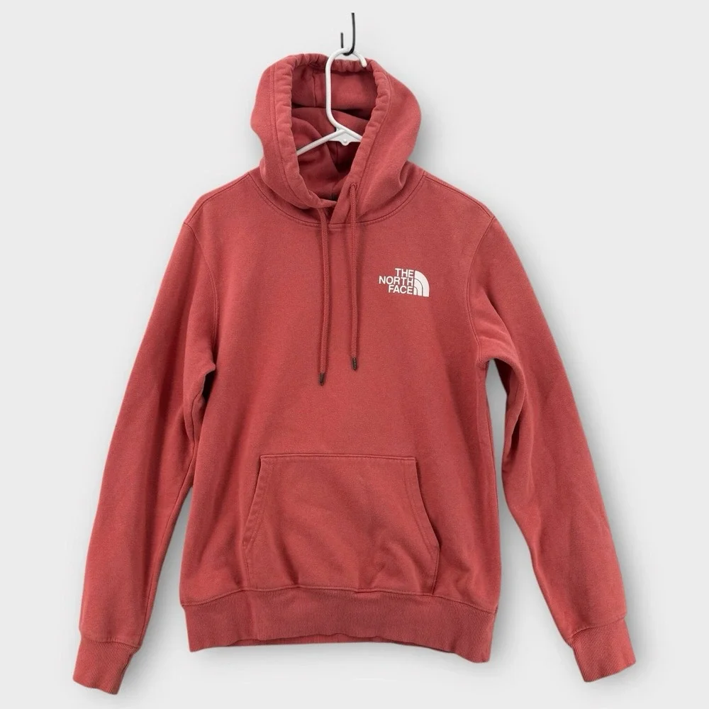The North Face Sweatshirt Mens Small Pink Hoodie Fleece‎ Sweatshirt Center Logo